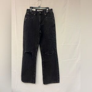 NEW GARAGE JAMBE LARGE WIDE LEG DENIM In black  SIZE: 0